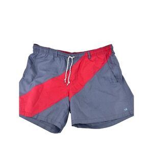 Southern Marsh Swim Trunks Shorts Men's 2X Blue Red  Striped  Elastic Waist